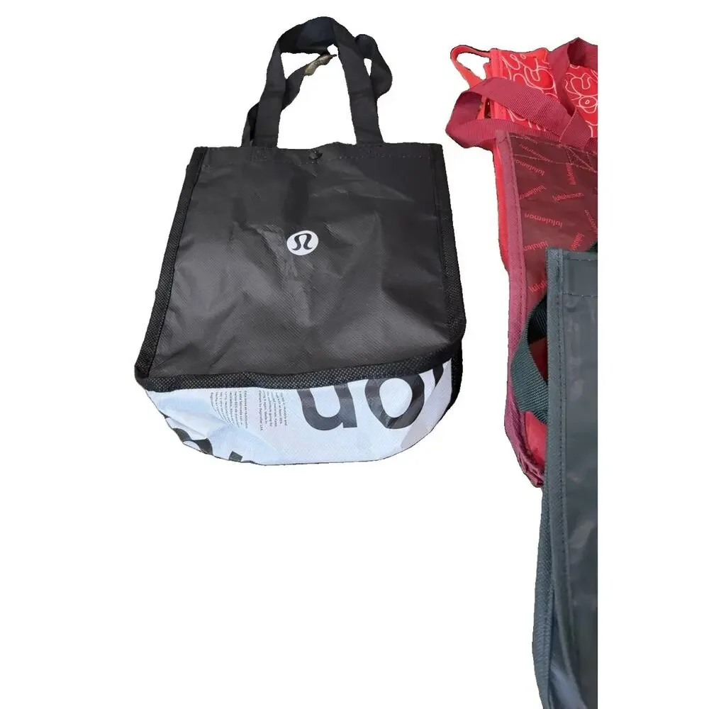 Lululemon Reusable Shopping Tote Bags Lot of 7 Lunch Bags Small Medium Used